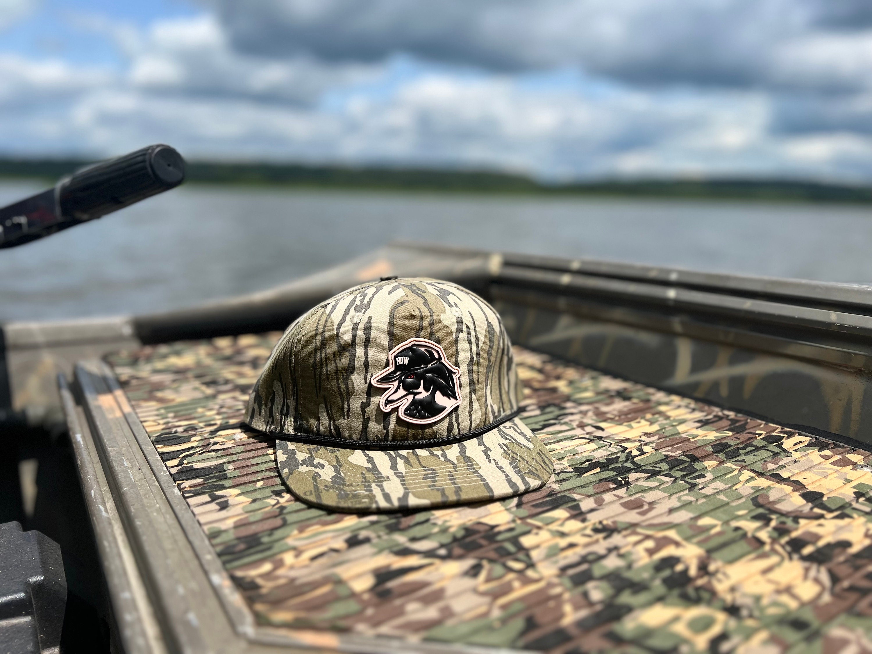 Bottomland Camo Rope Hat - PVC Wood Duck Logo Patch - Mossy