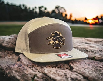 Leather Patch 7 Panel Trucker Hat – Waterfowl HDW Design, Snapback