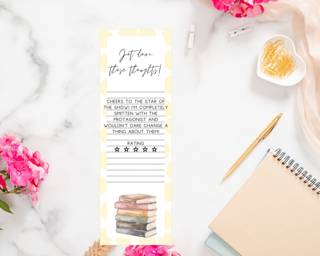 Set of 4 Printable 2x6 Reading Bookmarks for Note-taking | Instant ...