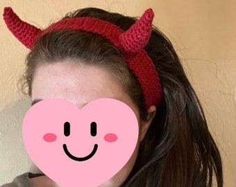 Teufel Hörner Stirnband Häkelanleitung + Häkelanleitung Dämonen Hörner + Halloween Häkelanleitung digitaler Download + Haarband Häkelanleitung
