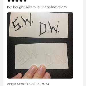 Supernatural Sam and Dean Winchester Initials Vinyl Car Window Decal image 3