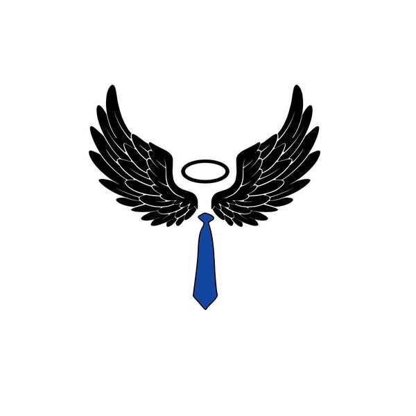 Supernatural Castiel Wings with Halo and Tie Vinyl Car Window Decal