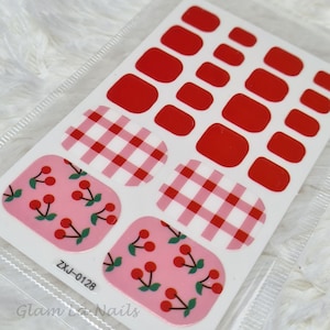 Toe Nail Wraps/ Nail Strips/ Nail Stickers/ full nail wrap/ stick on nails/ nail art sticker/ nail wraps for women/ color street nails/ cute