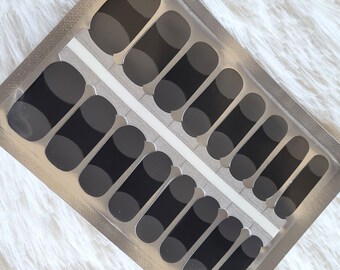 Black Witchy nail wraps, French tips nail strips, gift nail stickers, French Tips nail wraps, Gothic, Halloween nail art, grey nail wraps