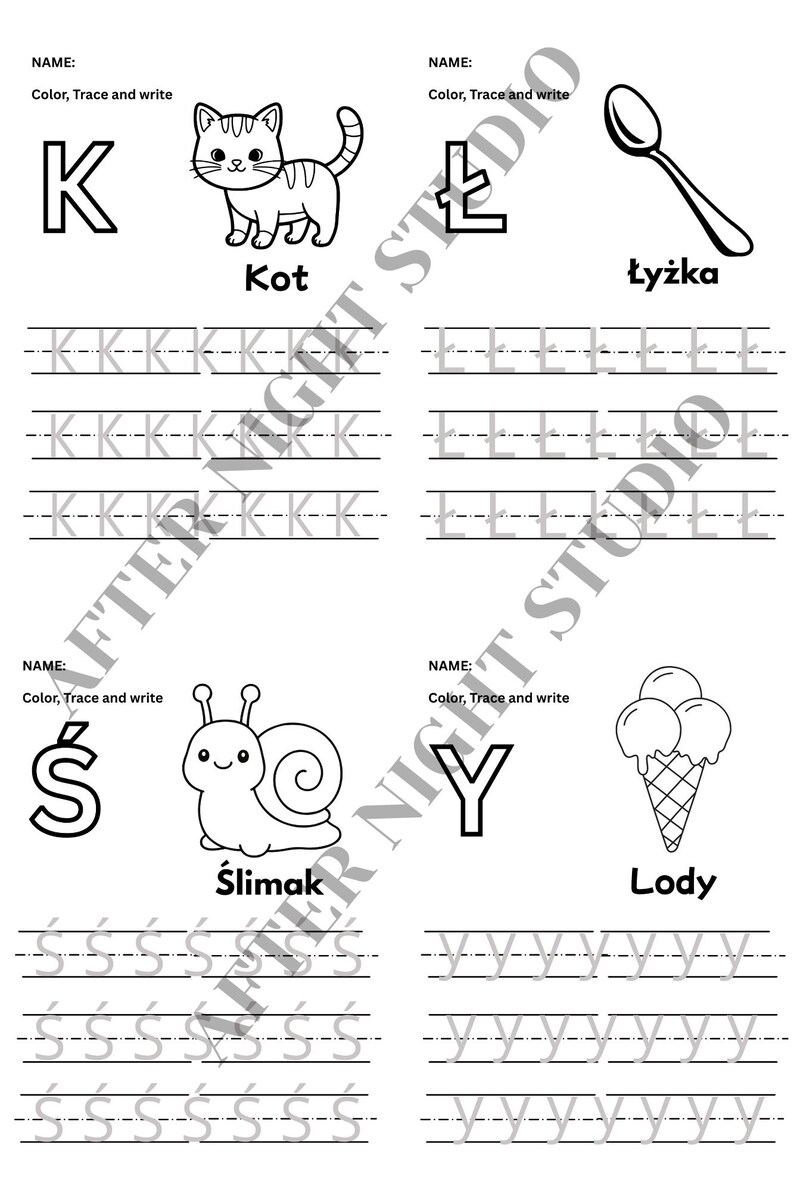 Polish Worksheets.pdf Polish Alphabet Workbook, Polish Letters A-Ż Printable, Tracing ...
