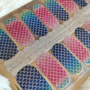 Rainbow Glitter Nail Wraps, Nail Strips, Nail Stickers, full nail wrap, nail polish wraps, nail wraps for women, ombre nails, silver, party