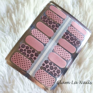 Pink Roses Nail Wraps / Nail Strips / Nail Stickers / full nail wrap / stok op nagels / nail art sticker / nail wraps voor vrouwen / floral nailart /