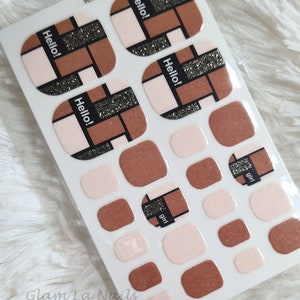 Brown Teen Nail Wraps, Nail Strips, Nail Stickers, volledige nail wrap, nail art sticker, nail wraps voor vrouwen, vakantie teennagels, schattige tenen