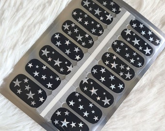 Black Nail Wraps, Nail Strips, Nail Stickers,  gift for her, stick on nails, nail wrap for women, birthday gift, Gothic, Witchy nail art