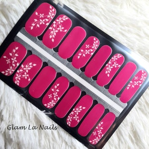 Pink Nail Wraps / Nail Strips / Nail Stickers / full nail wrap / stok op nagels / nail art sticker / nail wraps voor vrouwen / floral nailart / zomer