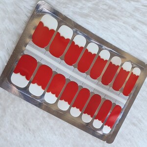 Christmas nail wraps, Gold Glitter nail strips, birthday gift, red nail wraps, nail polish strips, Holiday nail decals, stick on nails, gift