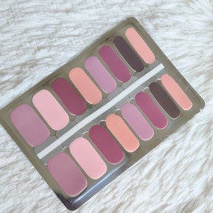 Involucri per unghie rosa, strisce per unghie viola, adesivi per unghie, regalo di compleanno, adesivo per nail art, involucri per unghie per donne, decalcomanie per unghie, involucri per unghie sfumati