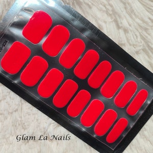 Coral Nail Wraps, Nail Strips, Stickers, volledige nagel wrap, heksennagels, nagel wraps voor vrouwen, nagel stickers, effen kleuren, rode nagels