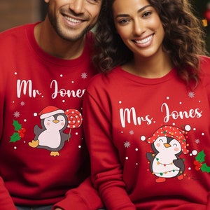 Husband and top wife christmas jumpers