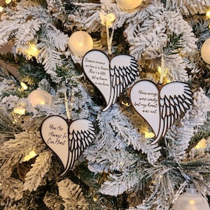 Memorial Christmas Ornament - Angel Wings Christmas Ornament - Heart and Wings Christmas Ornament - Grief Gift - In Memory Of Gift