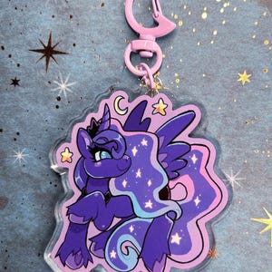 Prinzessin Luna Schlüsselanhänger / 3in Doppelseitiges Epoxidharz / MLP / Pony