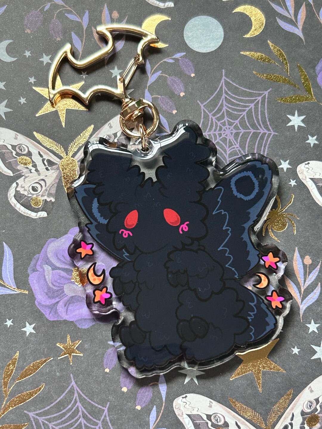 Cryptic Keychains Moth Man Acrylic Keychain / 3in Doublesided Epoxy / Cryptic / Insect - Etsy