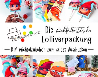 DIY gnome lollipop packaging | Farewell gift | Secret Santa door | Dollhouse | Lollipop | | scandi | Xmas