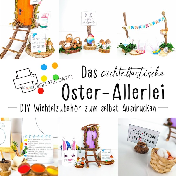 DIY Wichtel Zubehör Oster-Allerlei rund um die Wichteltür für Kinder | scandi | Ostern | Deko | Wichteleinzug | Wichtel Oma Wanda