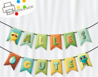 Happy Birthday Printable Dinosaur Garland: Make your own dino party decorations
