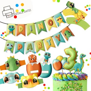 MEGA dinosaur party package for children's birthdays | Instant Download | Invitations | Decoration | party favor | DIY