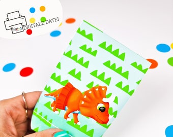 10 pochettes dinosaures à imprimer : pochettes cadeaux pour les anniversaires d'enfants dinosaures