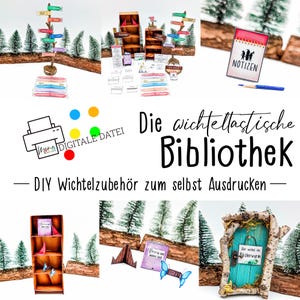 DIY gnome library set for Christmas and the gnome door children | magic | Xmas | scandi | decoration | gnome scene | gnome grandma Wanda