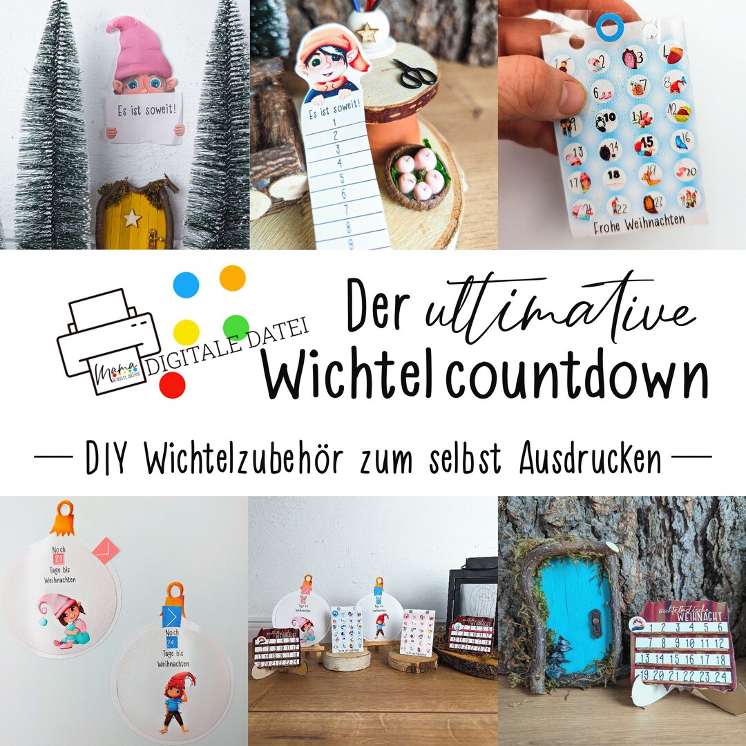Diy gnome advent calendar countdown for christmas and the etsy
