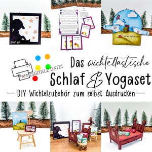 DIY gnome sleep and yoga set for Christmas and the gnome door children | magic | Xmas | scandi | decoration | gnome scene | gnome grandma Wanda