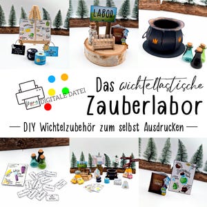 Juego de laboratorio mágico de gnomo DIY para Navidad y puerta de gnomo para niños | Magia | Navidad | escandinavo | Decoración | Escena secreta de Papá Noel | Gnomo abuela Wanda