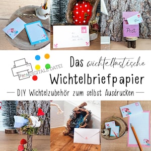 DIY gnome stationery set for Christmas and the gnome door for children | Xmas | scandi | decoration | gnome housewarming | gnome grandma Wanda