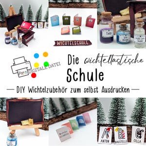 DIY gnome school and courage set for Christmas and the gnome door children | Xmas | scandi | decoration | gnome scene | gnome grandma Wanda