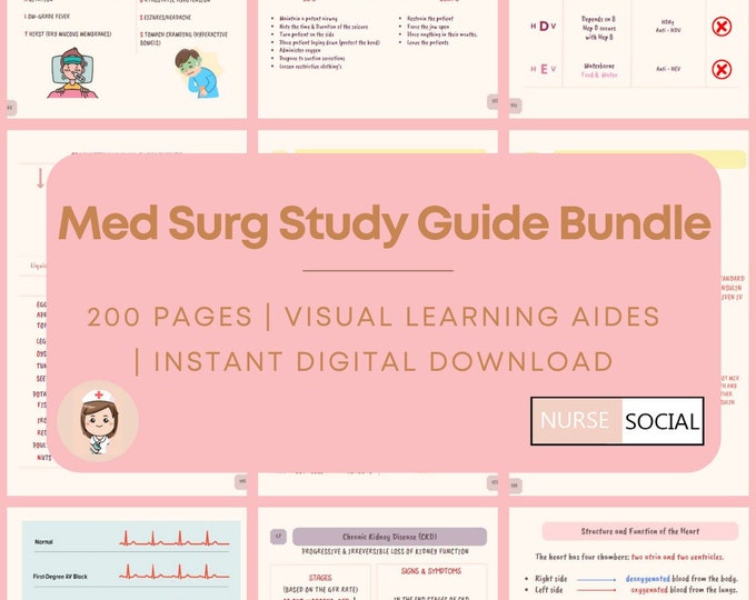 Nursing Med-surg Study Guide Bundle | Visual Nursing Study Aides ...