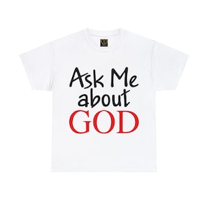 T-shirt grafica Chiedimi di Dio