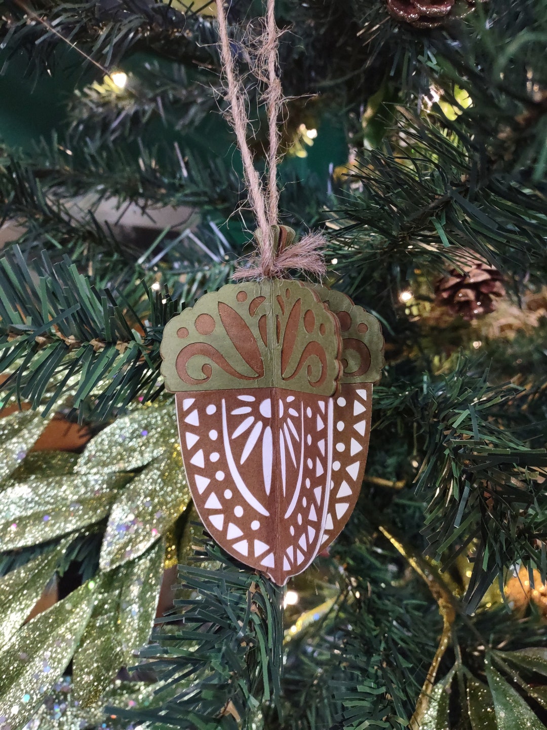 Acorn Christmas Ornament paper Craft - Etsy
