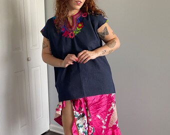 Handmade Mexican Denim Blouse