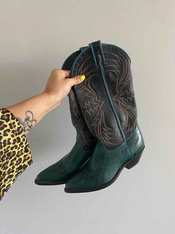 Yeehaw Green Cowboy Boots - Gem