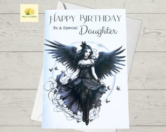 Birthday card, Daughter birthday card, Goth Birthday card, Gothic Birthday card, Fairy Birthday Card, Card for her Birthday, Alternative,