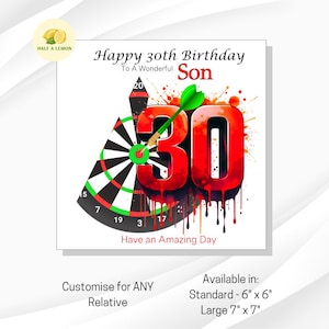Carte 30e anniversaire, carte 30e anniversaire pour fils, carte 30e anniversaire frère, carte 30e anniversaire neveu, gendre, cadeau 30e anniversaire,