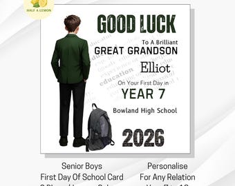 First Day of High School Card for Boys: Blazer/Jumper Colours