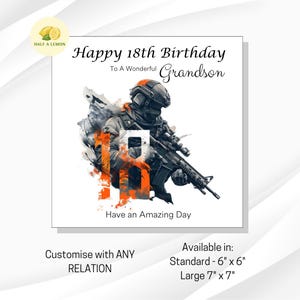 Carte d'anniversaire 18 ans, Carte d'anniversaire de fils, Carte d'anniversaire de fils, Petit-fils, Carte d'anniversaire de frère, Neveu, Thème du jeu vidéo, Cadeau de 18 ans