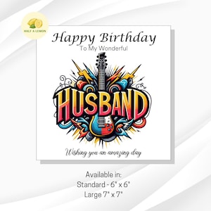Carte d'anniversaire de mari, Guitare, Cadeaux guitare, Cartes d'anniversaire de mari, Carte de mari, Anniversaire de mari, Cadeaux musique, Cadeaux mari, Musique rock,