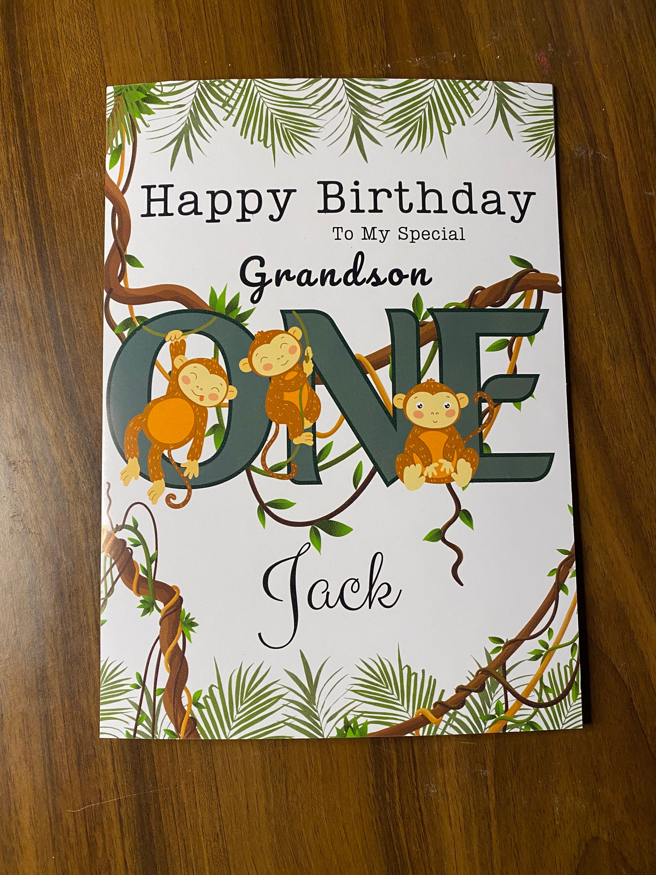 1st Birthday Card for Grandson, One Today Grandson Card, Personalised ...