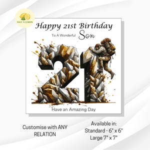 Carte de 21e anniversaire, TOUT parent, fils, arrière-petit-fils, petit-fils, neveu, frère, cadeau, escalade, carte d'anniversaire, lui,