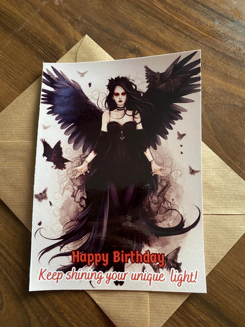 Goth Birthday Card, Gothic Birthday Card, Fairy Birthday Card, Gothic - What To Get A Goth For Her Birthday