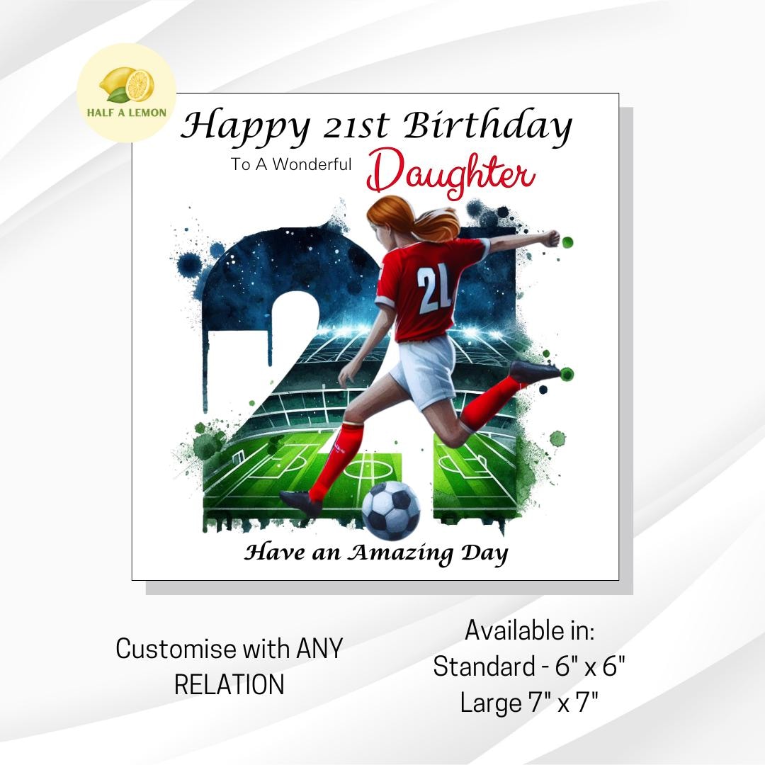 Personalised Girls Football Birthday Card Daughter Grandaughter - Foto 6