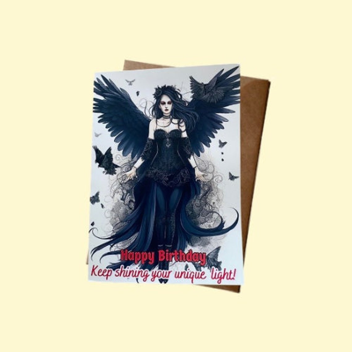 Biglietto D'auguri Personalizzato Gothic Creation Art Con Rosa E Teschio - Foto 2
