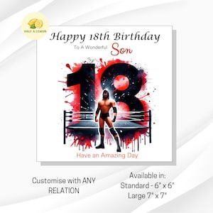 Carte d'anniversaire 18 ans, Carte d'anniversaire de fils, Carte d'anniversaire de fils, Petit-fils, Frère, Carte d'anniversaire de neveu, Lutte, Cadeau de 18 ans