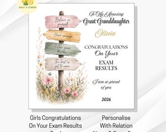 Personalised Exam Results Congratulations Card For Girls: Any Relation/Exam
