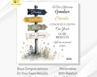 Personalised Exam Results Congratulations Card For Boys: Any Relation/Exam